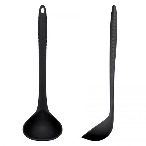 Utensil Black Silicone Ladle