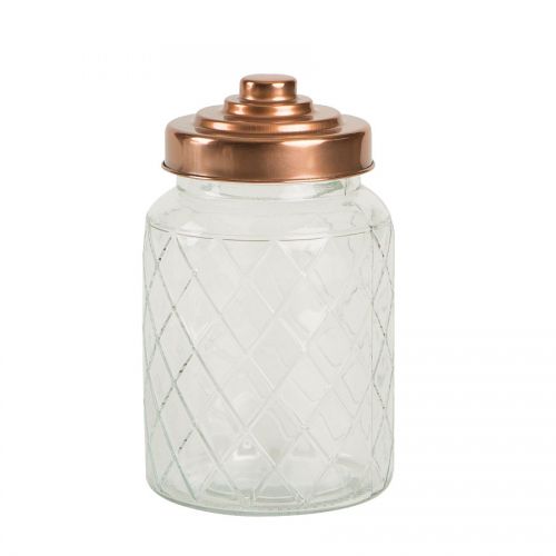 Medium Lattice Glassjar Copper Finish Lid 950ml