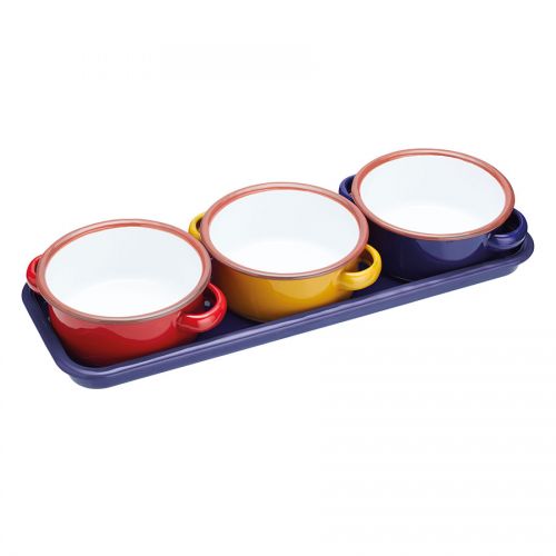 KitchenCraft World of Flavours Enamel Dip Set