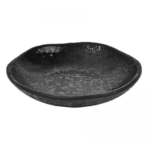 Noir Black Crackle Glaze Plate 205 x 43mm