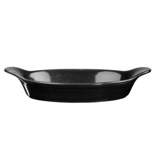 Metallic Black Large Round Eared Dish 59cl