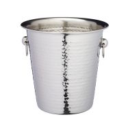 Hammered-Steel Wine/Champagne Bucket with Handles