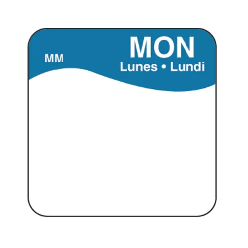 DayMark Label Monday Removable Square 25mm