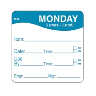 DayMark Label Monday Removable Square 51mm