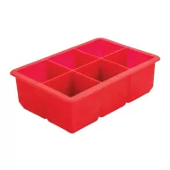 Beaumont 6 Cavity Red Silicone Ice Cube Mould