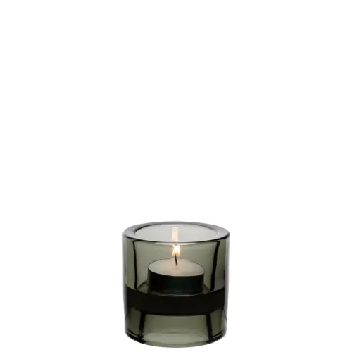 Utopia Black Double Ended Glass Tealight Holder 7cm