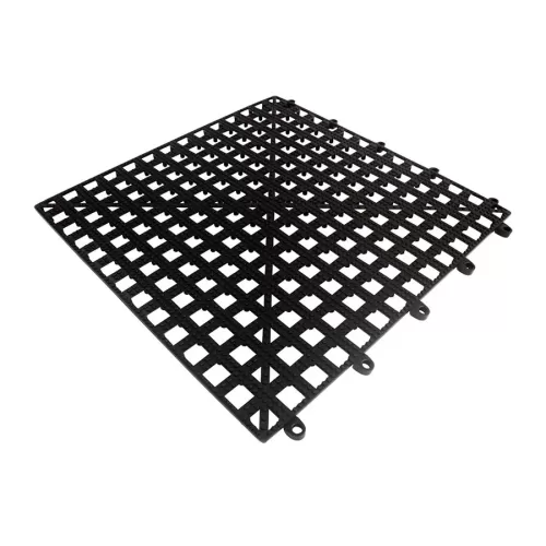 Beaumont Black Plastic Square Interlocking Bar Shelf Tile