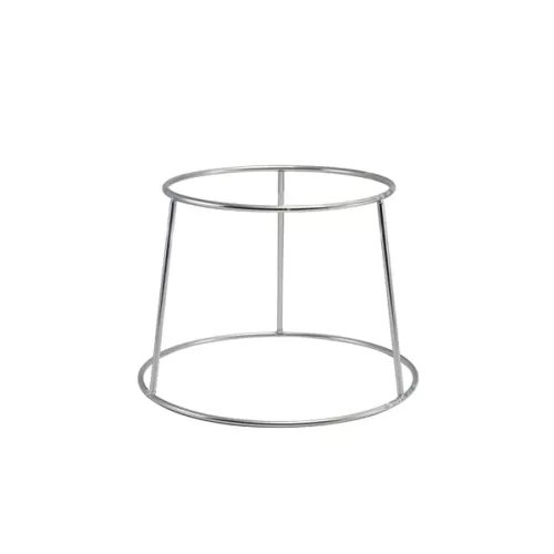 Genware Silver Anti-Slip Round Buffet Riser 18cm