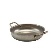 Genware Vintage Stainless Steel Round Dish 22x5cm