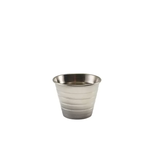 Genware Stainless Steel Round Ribbed Ramekin 71ml 2.5oz
