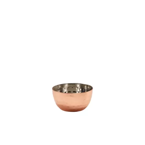 Genware Copper Plated Stainless Steel Round Mini Hammered Bowl 114ml 4oz