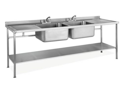 Double bowl sink with Double Drainer Fully Welded  Parry SINK1860400 long - Parry