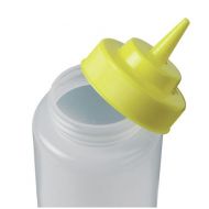 Wide Mouth Sauce Bottle Yellow Top Plastic 91cl