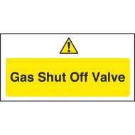 Warning Sign Gas Shut Off Valve