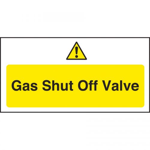 Warning Sign Gas Shut Off Valve