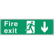 Safety Sign Fire Exit Down Arrow