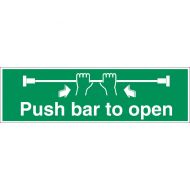 Safety Sign Push Bar To Open