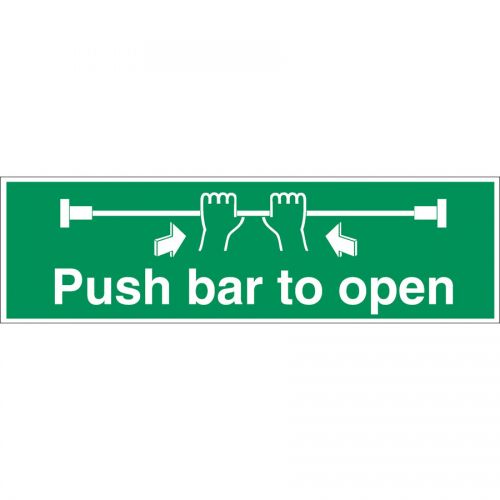 Safety Sign Push Bar To Open