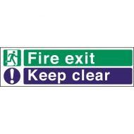 Safety Sign Fire Exit Keep Clear