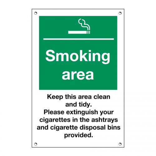 Exterior Sign Smoking Area; Keep Clean & Tidy
