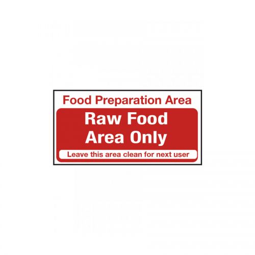 Food Preparation Area Raw Food Only Notice.