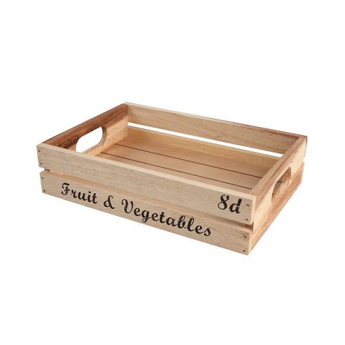 Baroque Rustic Acacia Storage Crate 30x21x7cm