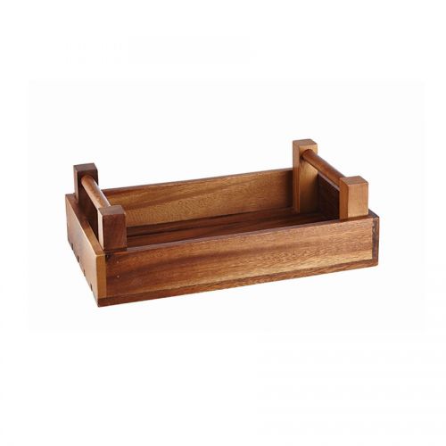 Acacia Wood Rectangular Trug 34 x 20 x 10cm