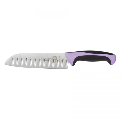 Mercer 7 inch Santoku Knife Granton Edge Purple