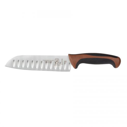 Mercer 7 inch Santoku Granton Edge Brown Millenia