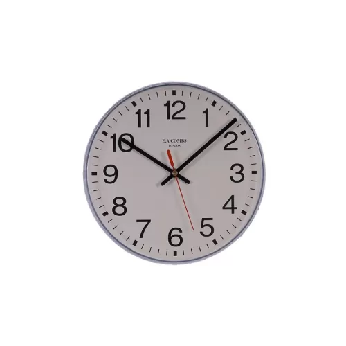 Wall Clock White Plastic Case 25.5cm