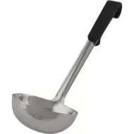 Genware Buffet Pro Soup Ladle Stainless Steel Black Plastic Handle 7oz 34cm