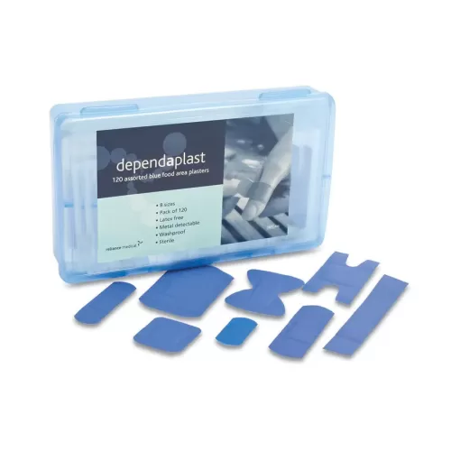 Dependaplast Blue Plasters Assorted Box Of 120