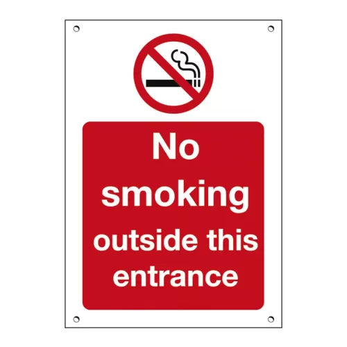 Mileta Exterior Sign 3mm Foamboard - No Smoking Outside This Entrance 15x20cm