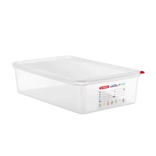 Araven Polypropylene Airtight Container Gastronorm 1/1 13.7ltr With ColourClips And Label