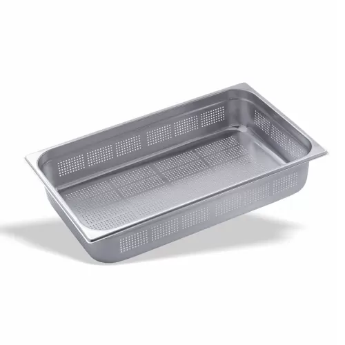 Pujadas Perforated Pan 1/1 Gastronorm 18/10 Stainless Steel 40mm