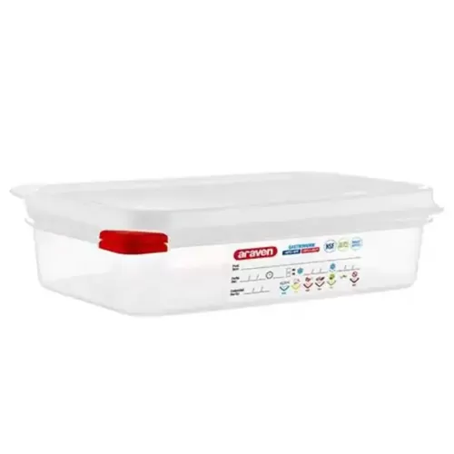 Araven ColourClip Airtight Container With Label Gastronorm 1/4 1.8L