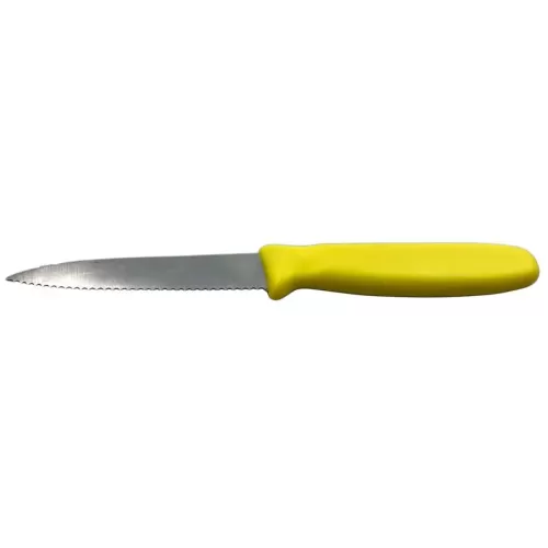 Samuel Staniforth Serrated Veg Knife With Yellow Handle 4in