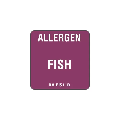 Fish Allergen Label Purple 2.5x2.5cm