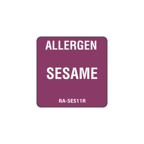 Sesame Allergen Label Purple 2.5x2.5cm