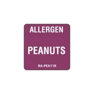 Peanut Allergen Label Purple 2.5x2.5cm