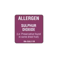 Sulphur Dioxide Allergen Label Purple 2.5x2.5cm