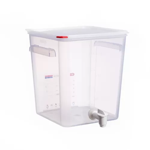 Araven 18L Heavy Duty Container With Dispensing Tap And ColorClip Lid