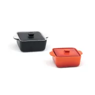 Front of the House Kiln® Ovenware Dish Black Square With Lid 10x14x5cm 250ml