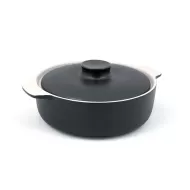 Front of the House Kiln® Ovenware Dish Black Round With Lid 2.2 Litre