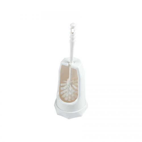 Toilet Brush With Open Holder White