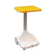 Plastic Sack Holder With Wheels Yellow Lid
