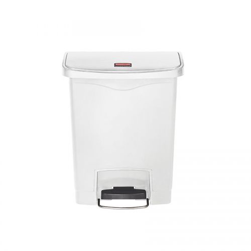 Slim Step-On Bin Front Step 30 ltr White