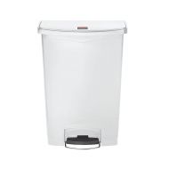 Slim Step-On Bin Front Step 90 ltr White