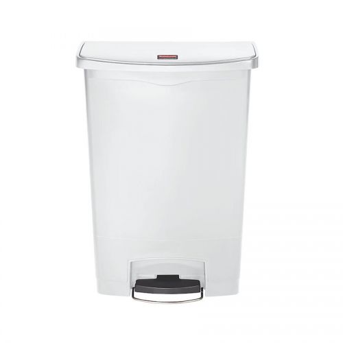 Slim Step-On Bin Front Step 90 ltr White