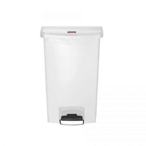 Slim Step-On Bin Front Step 50 ltr White